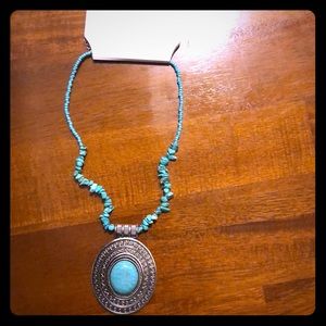 Turquoise and silver necklace